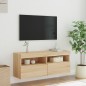vidaXL TV-Wandschrank mit LED-Leuchten Sonoma-Eiche 100x30x40 cm vidaXL TV-Wandschrank mit LED-Leuchten Sonoma-Eiche 100x30x40 cm