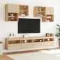 vidaXL TV-Wandschrank mit LED-Leuchten Sonoma-Eiche 100x30x40 cm vidaXL TV-Wandschrank mit LED-Leuchten Sonoma-Eiche 100x30x40 cm