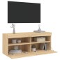 vidaXL TV-Wandschrank mit LED-Leuchten Sonoma-Eiche 100x30x40 cm vidaXL TV-Wandschrank mit LED-Leuchten Sonoma-Eiche 100x30x40 cm