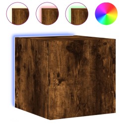 vidaXL TV-Wandschrank mit LED-Leuchten Räuchereiche 30,5x35x30 cm