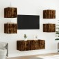vidaXL TV-Wandschrank mit LED-Leuchten Räuchereiche 30,5x35x30 cm vidaXL TV-Wandschrank mit LED-Leuchten Räuchereiche 30,5x35x30 cm