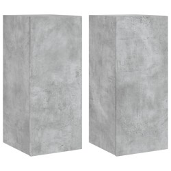 vidaXL TV-Wandschränke mit LED-Leuchten 2 Stk. Betongrau 30,5x35x70 cm