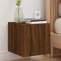 vidaXL TV-Wandschrank mit LED-Leuchten Braun Eichen-Optik 30,5x35x30cm