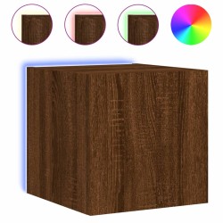 vidaXL TV-Wandschrank mit LED-Leuchten Braun Eichen-Optik 30,5x35x30cm