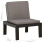 4-tlg. Garten-Lounge-Set mit Kissen Kunststoff Grau 4-tlg. Garten-Lounge-Set mit Kissen Kunststoff Grau