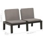 4-tlg. Garten-Lounge-Set mit Kissen Kunststoff Grau 4-tlg. Garten-Lounge-Set mit Kissen Kunststoff Grau