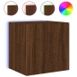 vidaXL TV-Wandschrank mit LED-Leuchten Braun Eichen-Optik 40,5x35x40cm vidaXL TV-Wandschrank mit LED-Leuchten Braun Eichen-Optik 40,5x35x40cm