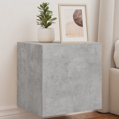 vidaXL TV-Wandschränke mit LED-Leuchten 2 Stk. Betongrau 40,5x35x40 cm