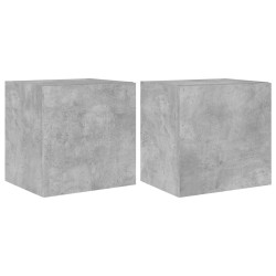 vidaXL TV-Wandschränke mit LED-Leuchten 2 Stk. Betongrau 40,5x35x40 cm