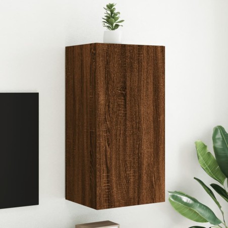 vidaXL TV-Wandschrank mit LED-Leuchten Braun Eichen-Optik 40,5x35x80cm