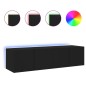 vidaXL TV-Wandschränke mit LED-Leuchten 2 Stk. Schwarz 60x35x31 cm vidaXL TV-Wandschränke mit LED-Leuchten 2 Stk. Schwarz 60x35x31 cm