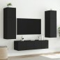 vidaXL TV-Wandschränke mit LED-Leuchten 2 Stk. Schwarz 60x35x31 cm vidaXL TV-Wandschränke mit LED-Leuchten 2 Stk. Schwarz 60x35x31 cm
