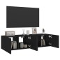 vidaXL TV-Wandschränke mit LED-Leuchten 2 Stk. Schwarz 60x35x31 cm vidaXL TV-Wandschränke mit LED-Leuchten 2 Stk. Schwarz 60x35x31 cm