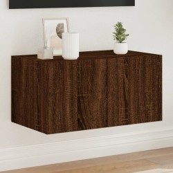 vidaXL TV-Wandschrank mit LED-Leuchten Braun Eichen-Optik 60x35x31 cm