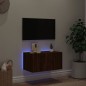 vidaXL TV-Wandschrank mit LED-Leuchten Braun Eichen-Optik 60x35x31 cm vidaXL TV-Wandschrank mit LED-Leuchten Braun Eichen-Optik 60x35x31 cm