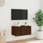 vidaXL TV-Wandschrank mit LED-Leuchten Braun Eichen-Optik 60x35x31 cm vidaXL TV-Wandschrank mit LED-Leuchten Braun Eichen-Optik 60x35x31 cm