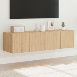 vidaXL TV-Wandschränke mit LED-Leuchten 2 Stk. Sonoma-Eiche 60x35x31cm