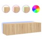 vidaXL TV-Wandschränke mit LED-Leuchten 2 Stk. Sonoma-Eiche 60x35x31cm vidaXL TV-Wandschränke mit LED-Leuchten 2 Stk. Sonoma-Eiche 60x35x31cm