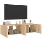 vidaXL TV-Wandschränke mit LED-Leuchten 2 Stk. Sonoma-Eiche 60x35x31cm vidaXL TV-Wandschränke mit LED-Leuchten 2 Stk. Sonoma-Eiche 60x35x31cm