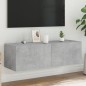 vidaXL TV-Wandschrank mit LED-Leuchten Betongrau 100x35x31 cm vidaXL TV-Wandschrank mit LED-Leuchten Betongrau 100x35x31 cm
