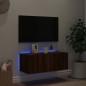vidaXL TV-Wandschrank mit LED-Leuchten Braun Eichen-Optik 80x35x31 cm vidaXL TV-Wandschrank mit LED-Leuchten Braun Eichen-Optik 80x35x31 cm