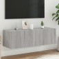vidaXL TV-Wandschrank mit LED-Leuchten Grau Sonoma 100x35x31 cm vidaXL TV-Wandschrank mit LED-Leuchten Grau Sonoma 100x35x31 cm