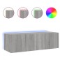 vidaXL TV-Wandschrank mit LED-Leuchten Grau Sonoma 100x35x31 cm vidaXL TV-Wandschrank mit LED-Leuchten Grau Sonoma 100x35x31 cm