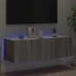 vidaXL TV-Wandschrank mit LED-Leuchten Grau Sonoma 100x35x31 cm vidaXL TV-Wandschrank mit LED-Leuchten Grau Sonoma 100x35x31 cm
