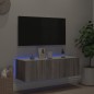 vidaXL TV-Wandschrank mit LED-Leuchten Grau Sonoma 100x35x31 cm vidaXL TV-Wandschrank mit LED-Leuchten Grau Sonoma 100x35x31 cm