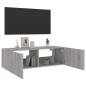 vidaXL TV-Wandschrank mit LED-Leuchten Grau Sonoma 100x35x31 cm vidaXL TV-Wandschrank mit LED-Leuchten Grau Sonoma 100x35x31 cm