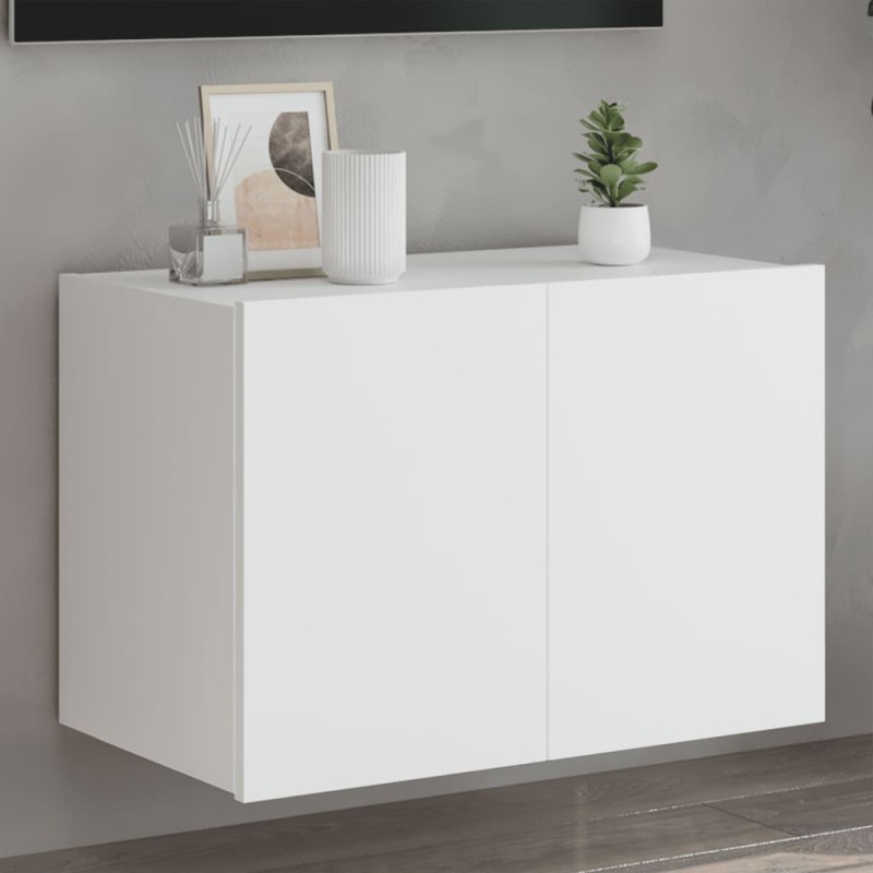 vidaXL TV-Wandschrank mit LED-Leuchten Weiß 60x35x41 cm vidaXL TV-Wandschrank mit LED-Leuchten Weiß 60x35x41 cm