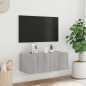 vidaXL TV-Wandschrank mit LED-Leuchten Grau Sonoma 80x35x31 cm vidaXL TV-Wandschrank mit LED-Leuchten Grau Sonoma 80x35x31 cm