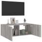 vidaXL TV-Wandschrank mit LED-Leuchten Grau Sonoma 80x35x31 cm vidaXL TV-Wandschrank mit LED-Leuchten Grau Sonoma 80x35x31 cm