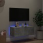 vidaXL TV-Wandschrank mit LED-Leuchten Betongrau 80x35x31 cm vidaXL TV-Wandschrank mit LED-Leuchten Betongrau 80x35x31 cm