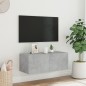 vidaXL TV-Wandschrank mit LED-Leuchten Betongrau 80x35x31 cm vidaXL TV-Wandschrank mit LED-Leuchten Betongrau 80x35x31 cm