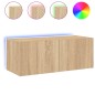 vidaXL TV-Wandschrank mit LED-Leuchten Sonoma-Eiche 80x35x31 cm vidaXL TV-Wandschrank mit LED-Leuchten Sonoma-Eiche 80x35x31 cm