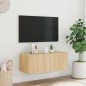 vidaXL TV-Wandschrank mit LED-Leuchten Sonoma-Eiche 80x35x31 cm vidaXL TV-Wandschrank mit LED-Leuchten Sonoma-Eiche 80x35x31 cm
