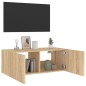 vidaXL TV-Wandschrank mit LED-Leuchten Sonoma-Eiche 80x35x31 cm vidaXL TV-Wandschrank mit LED-Leuchten Sonoma-Eiche 80x35x31 cm