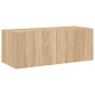 vidaXL TV-Wandschrank mit LED-Leuchten Sonoma-Eiche 80x35x31 cm vidaXL TV-Wandschrank mit LED-Leuchten Sonoma-Eiche 80x35x31 cm