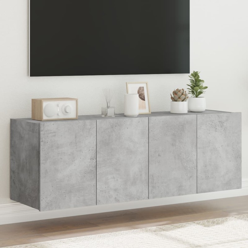 vidaXL TV-Wandschränke mit LED-Leuchten 2 Stk. Betongrau 60x35x41 cm vidaXL TV-Wandschränke mit LED-Leuchten 2 Stk. Betongrau 60x35x41 cm