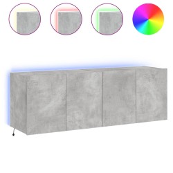 vidaXL TV-Wandschränke mit LED-Leuchten 2 Stk. Betongrau 60x35x41 cm