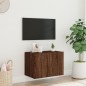vidaXL TV-Wandschrank mit LED-Leuchten Braun Eichen-Optik 60x35x41 cm vidaXL TV-Wandschrank mit LED-Leuchten Braun Eichen-Optik 60x35x41 cm