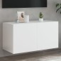 vidaXL TV-Wandschrank mit LED-Leuchten Weiß 80x35x41 cm vidaXL TV-Wandschrank mit LED-Leuchten Weiß 80x35x41 cm