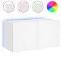vidaXL TV-Wandschrank mit LED-Leuchten Weiß 80x35x41 cm vidaXL TV-Wandschrank mit LED-Leuchten Weiß 80x35x41 cm