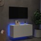 vidaXL TV-Wandschrank mit LED-Leuchten Weiß 80x35x41 cm vidaXL TV-Wandschrank mit LED-Leuchten Weiß 80x35x41 cm
