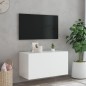 vidaXL TV-Wandschrank mit LED-Leuchten Weiß 80x35x41 cm vidaXL TV-Wandschrank mit LED-Leuchten Weiß 80x35x41 cm