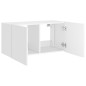 vidaXL TV-Wandschrank mit LED-Leuchten Weiß 80x35x41 cm vidaXL TV-Wandschrank mit LED-Leuchten Weiß 80x35x41 cm