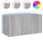 vidaXL TV-Wandschrank mit LED-Leuchten Grau Sonoma 80x35x41 cm vidaXL TV-Wandschrank mit LED-Leuchten Grau Sonoma 80x35x41 cm
