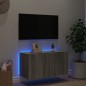vidaXL TV-Wandschrank mit LED-Leuchten Grau Sonoma 80x35x41 cm vidaXL TV-Wandschrank mit LED-Leuchten Grau Sonoma 80x35x41 cm