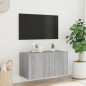 vidaXL TV-Wandschrank mit LED-Leuchten Grau Sonoma 80x35x41 cm vidaXL TV-Wandschrank mit LED-Leuchten Grau Sonoma 80x35x41 cm